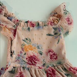 Rare Editions Floral Ruffle Dress - Pink and Purple